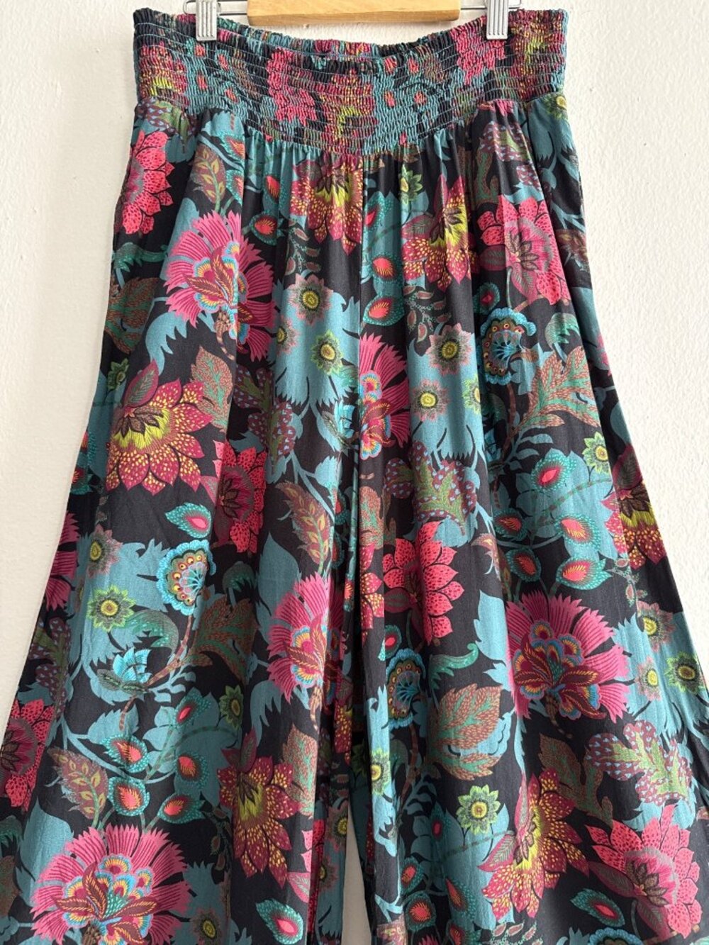 Sundance Edo Paisley Floral Palazzo Wide Leg Bohemian Pants Size Medium - Picture 2 of 15